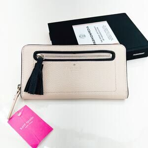 KATE SPADE NY NWT Chester Street Neda Wallet Warm Beige‎ Zip Around Continental
